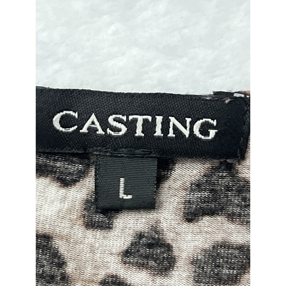 Casting Women's Leopard Print 3/4 Sleeve Knit Blouse Size L - Picture 5 of 7